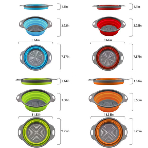 QiMH foldable colander ideal for rinsing vegetables and greens