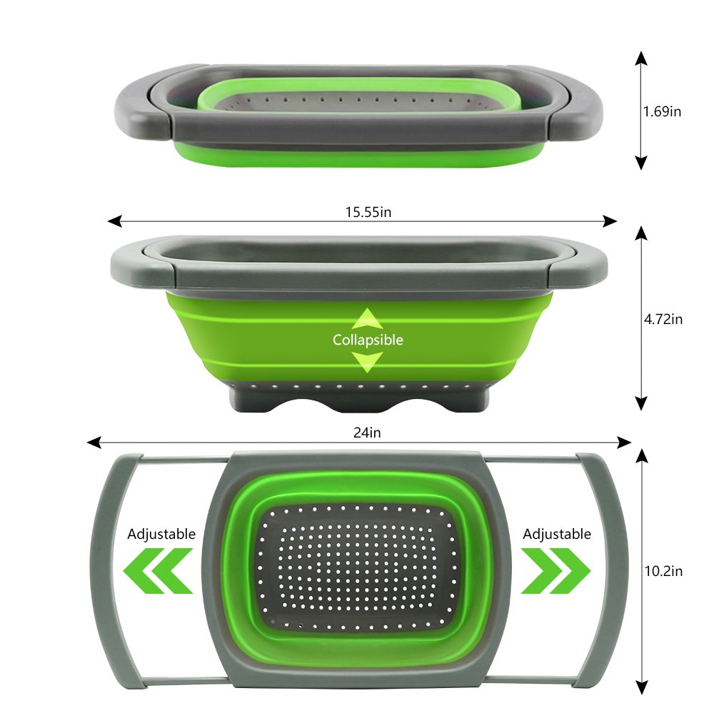 Qimh pasta strainer over-sink keeps water contained during draining