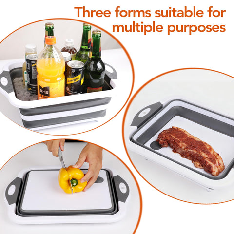 QiMH washing and draining veggies and fruits in a versatile basin