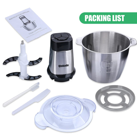 Qinkada attachments for fruit, vegetables, and garlic prep