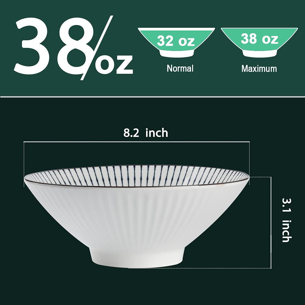 QINLANG 8-inch wide ramen bowl for generous portions.