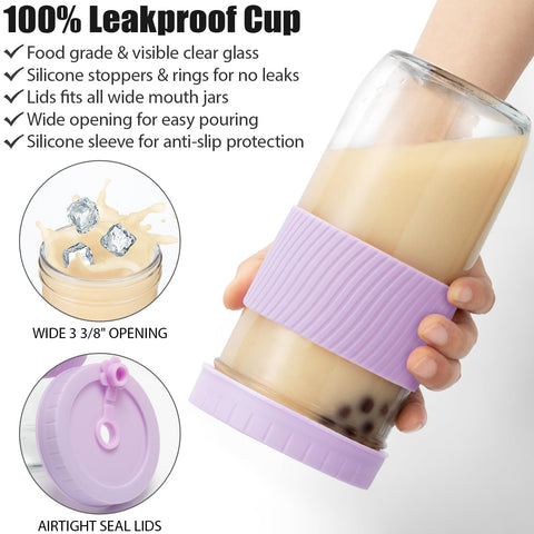 Qinline lids and silicone sleeve keep drinks secure and spill-free