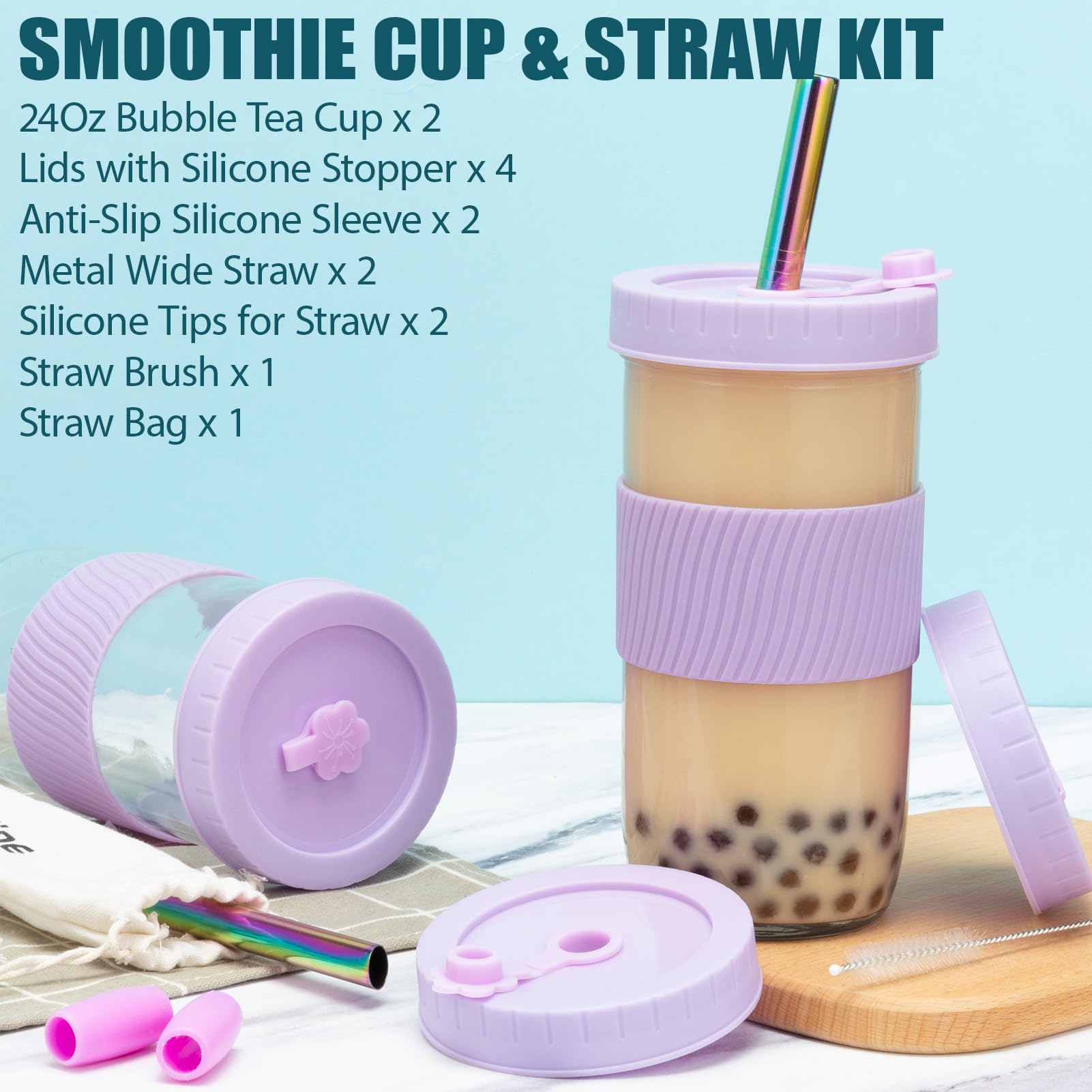 Qinline portable 24oz tumbler fits car cup holders and bags