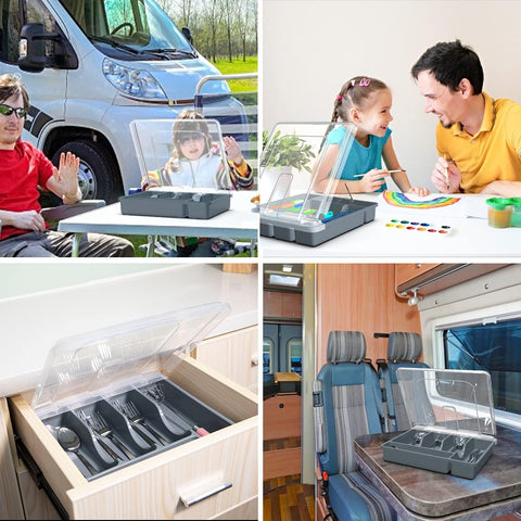 QINOL portable drawer organizer fits standard drawers for dorms and picnics.