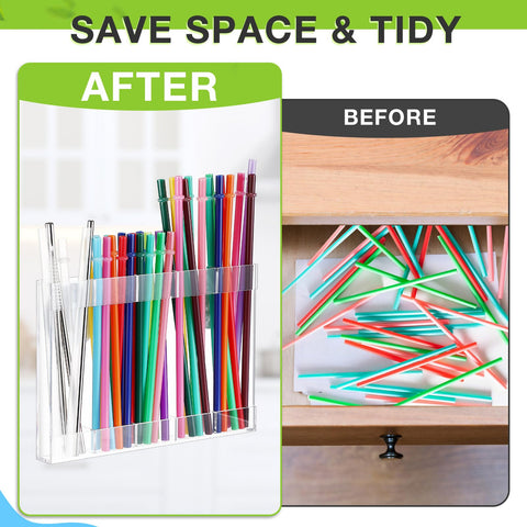 Qinyoung large 24x16x2 cm straw holder fits a practical number of straws.