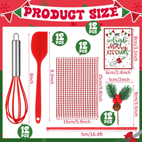 Qinyoung silicone spatula with red plaid towels for non-stick cooking and easy cleanup.