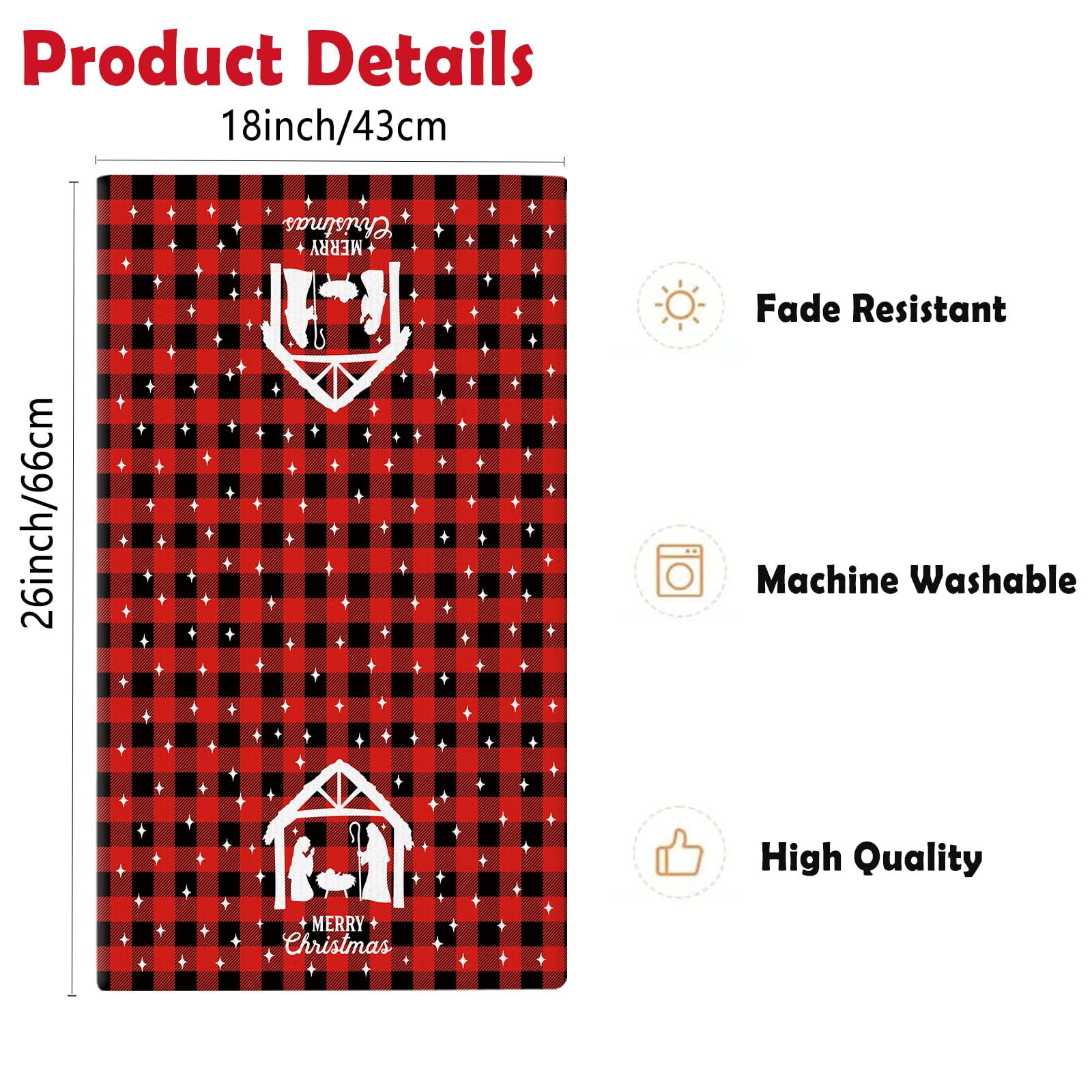 QIONG MENG Jesus Christmas decor kitchen towel featuring soft material for gentle hand drying.