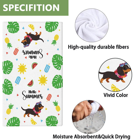 QIONG MENG puppy dish towels with St. Patrick's design brighten counters while drying dishes.