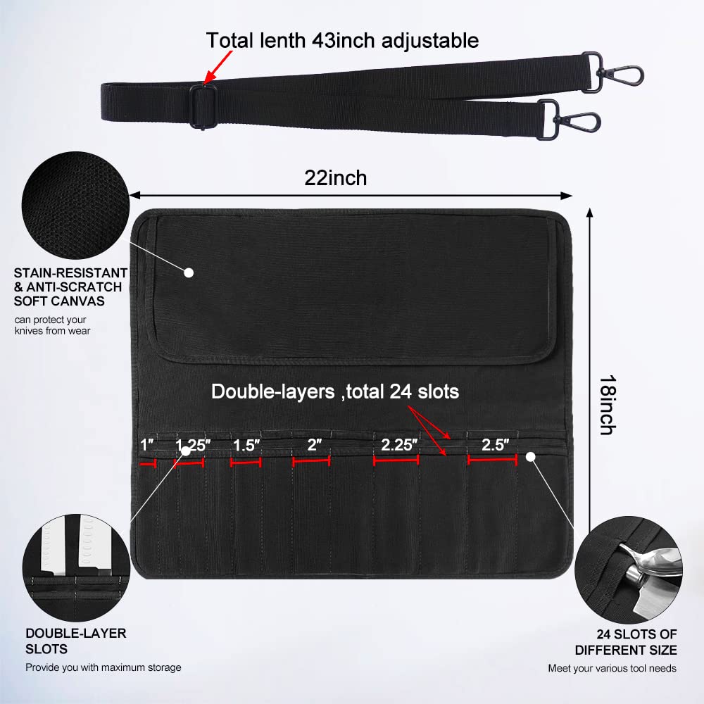 QIQU knife bag features stain-resistant, dust-proof protection for outdoor cooking.