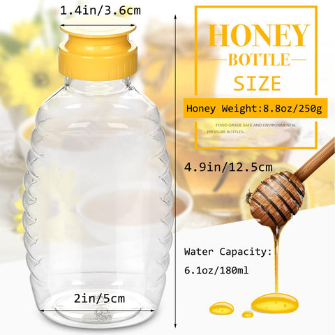 Qiuttnqn honey bottle with flip lid closeup for clean resealing after use.