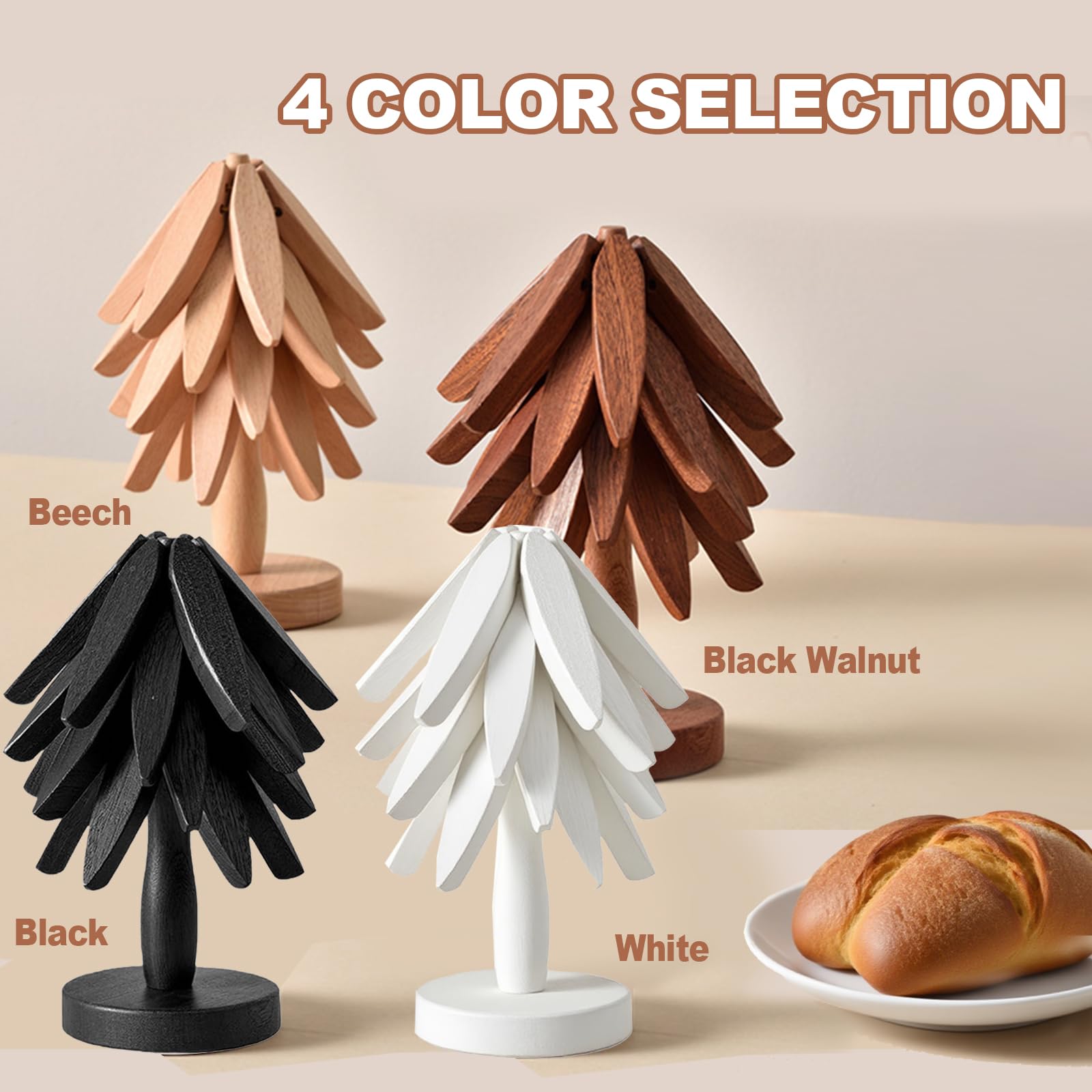 QIYLQE tree-design trivet stand open adds stylish heat protection