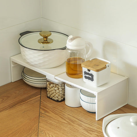 Qiyue cabinet shelf fully assembled shows sturdy support in kitchen or bathroom use