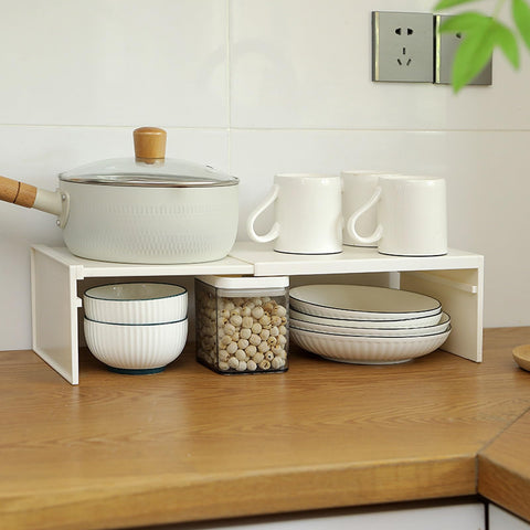 Qiyue cabinet shelf under-sink setup frees vertical space