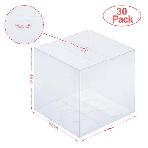 QKEL 4x4x4 transparent favor box highlights desserts with easy setup.