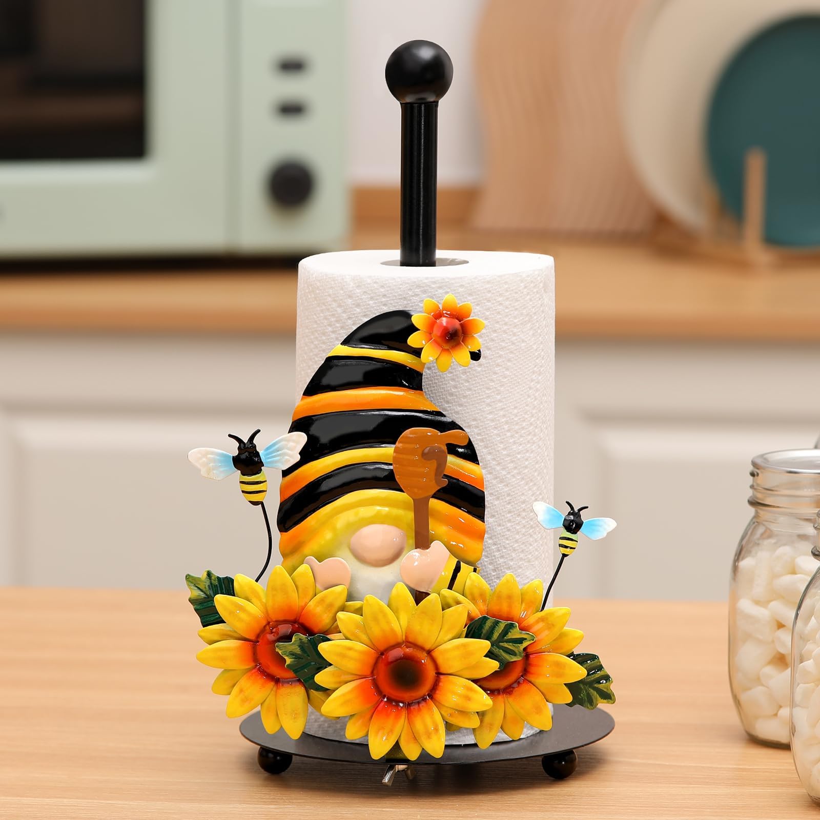 Qmetalart 13-inch gnome stand fits most standard and jumbo rolls
