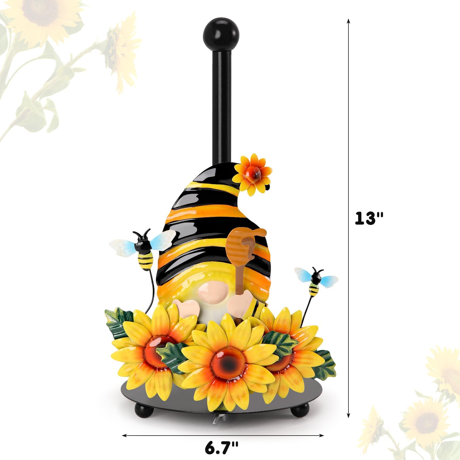 Qmetalart weighted-base towel stand stays stable for easy towel tearing