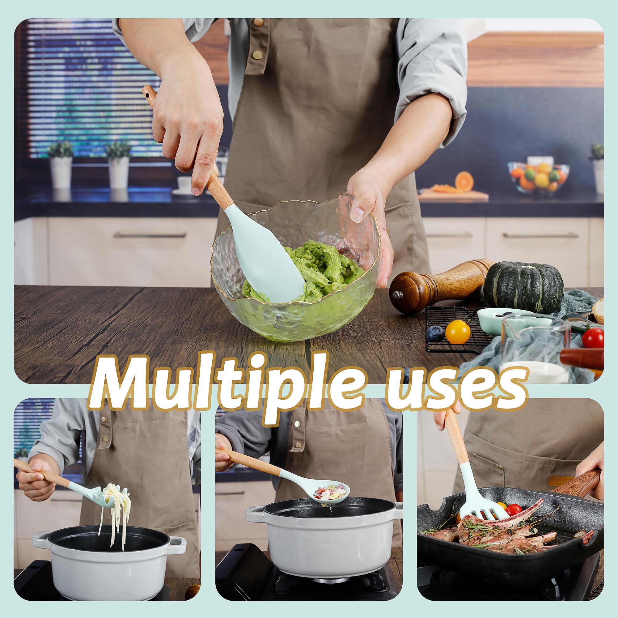 QMVESS silicone utensils set whisk ready for sauces and batters