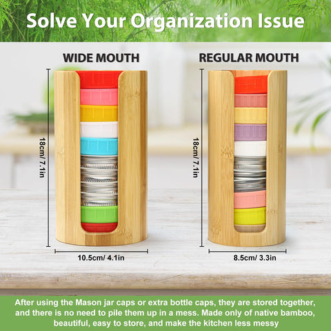 QOOMABA wide-mouth lid organizer box stores wide lids in one place for easy pantry prep.