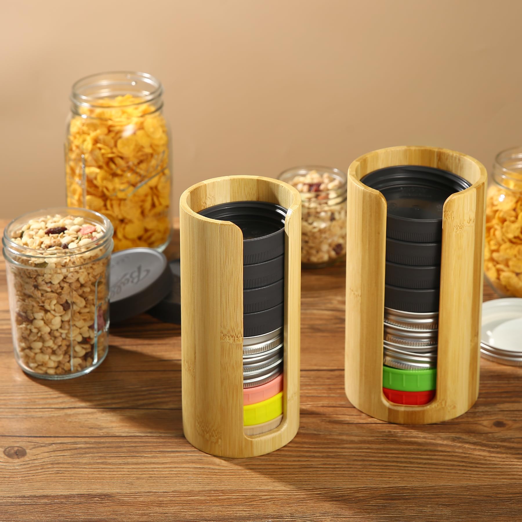 QOOMABA two-box set supports regular and wide lids with secure stacking.