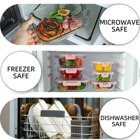 QOWOEO leak-proof glass containers prevent spills during transport.