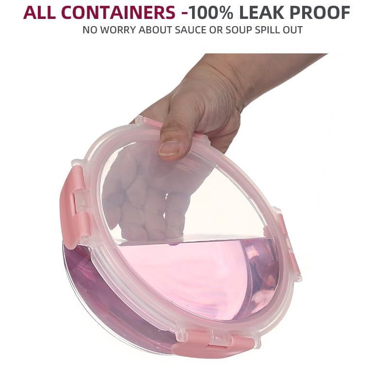 QOWOEO stackable glass containers save cabinet space and reduce clutter.