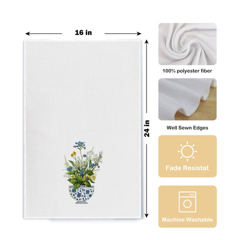 Qpenm Chinoiserie floral towel pack shot for decorative display.
