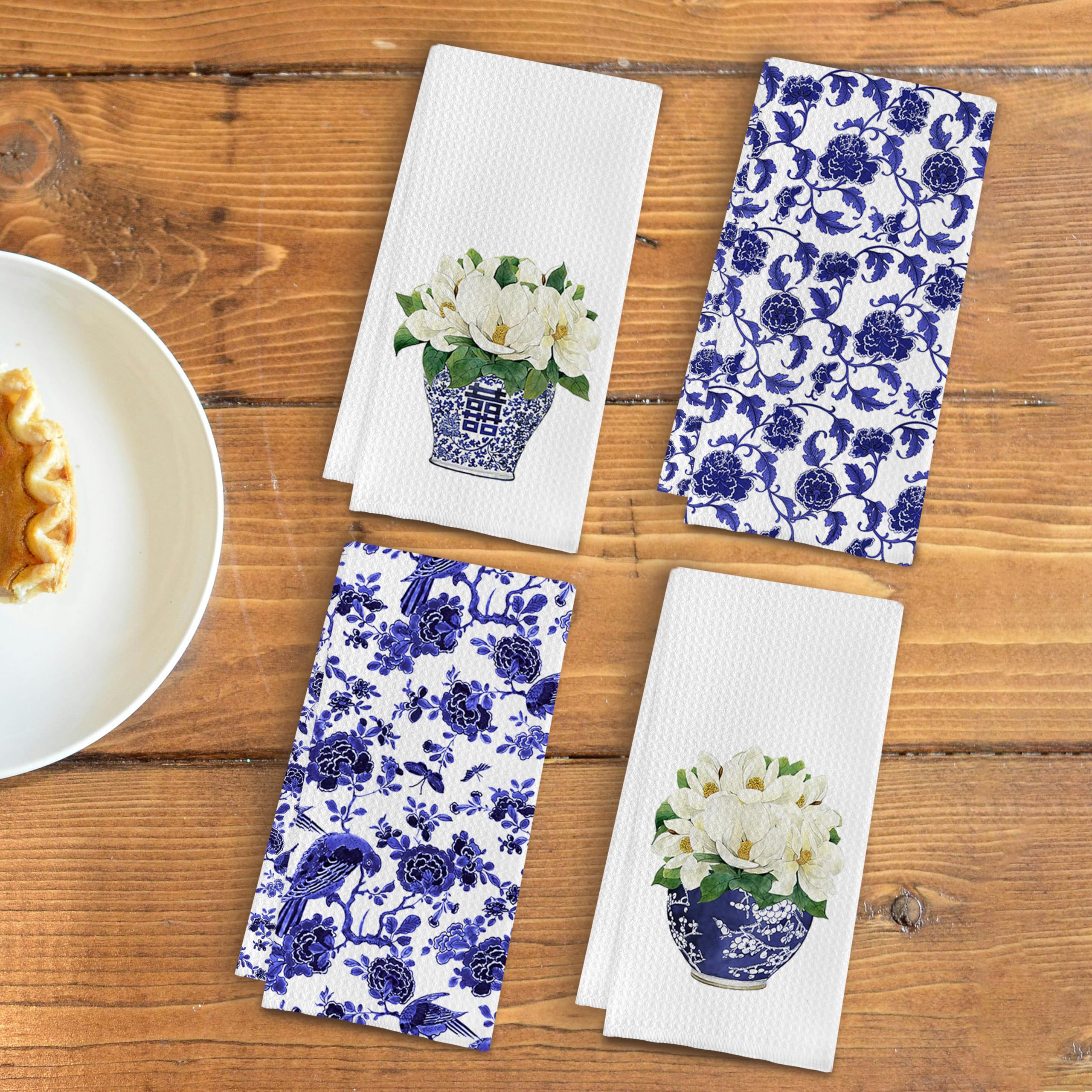 Qpenm cotton waffle weave towels offer softness and fast absorption for busy kitchens.