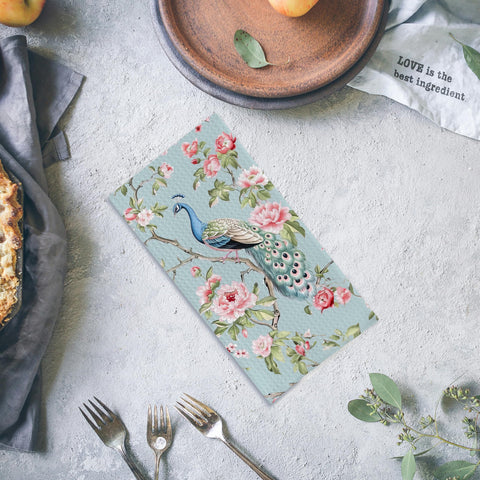 Qpenm decorative blue towel adds style for kitchen and bathroom use