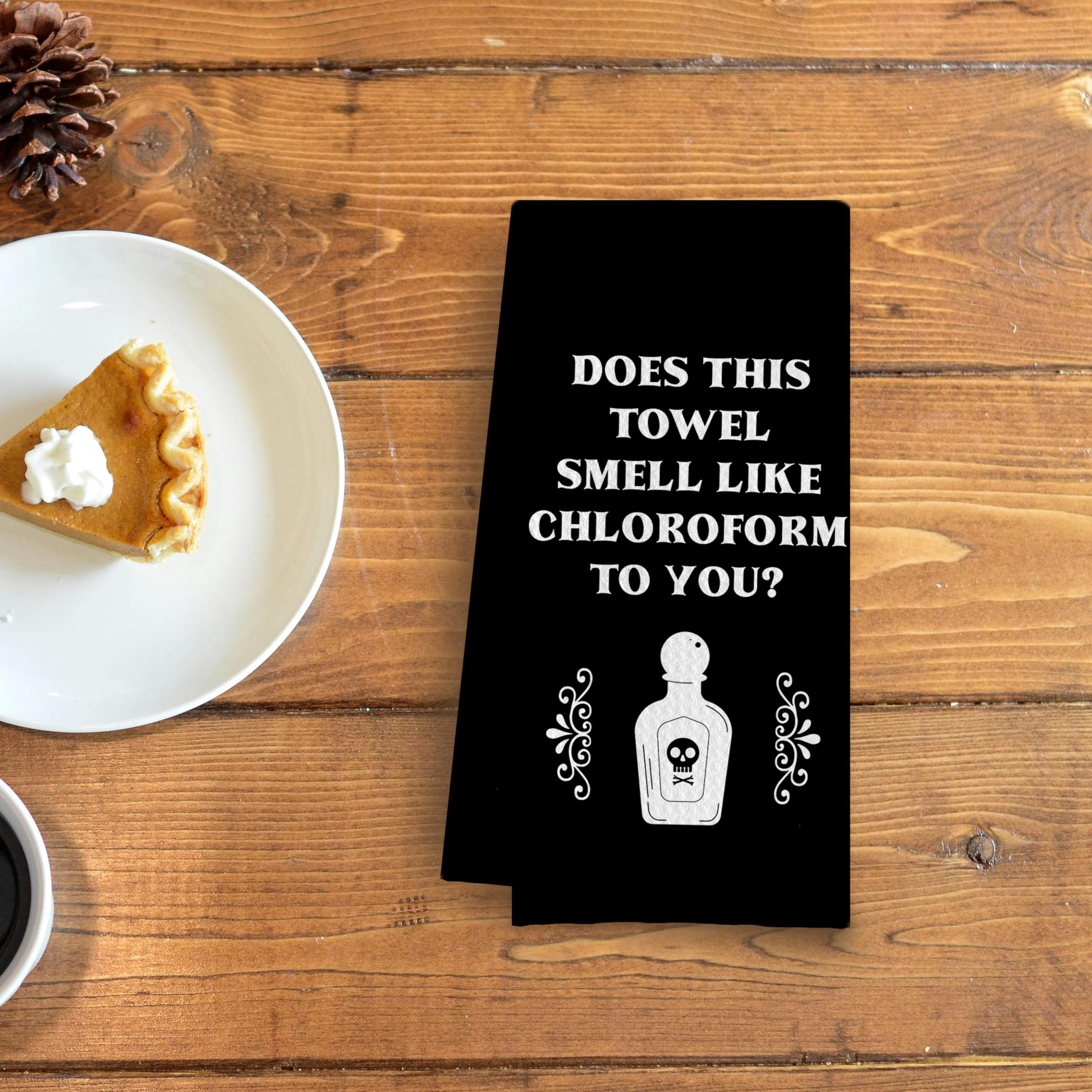 Qpenm Gothic design kitchen towel showcases stylish decor while handling daily dish-drying tasks.
