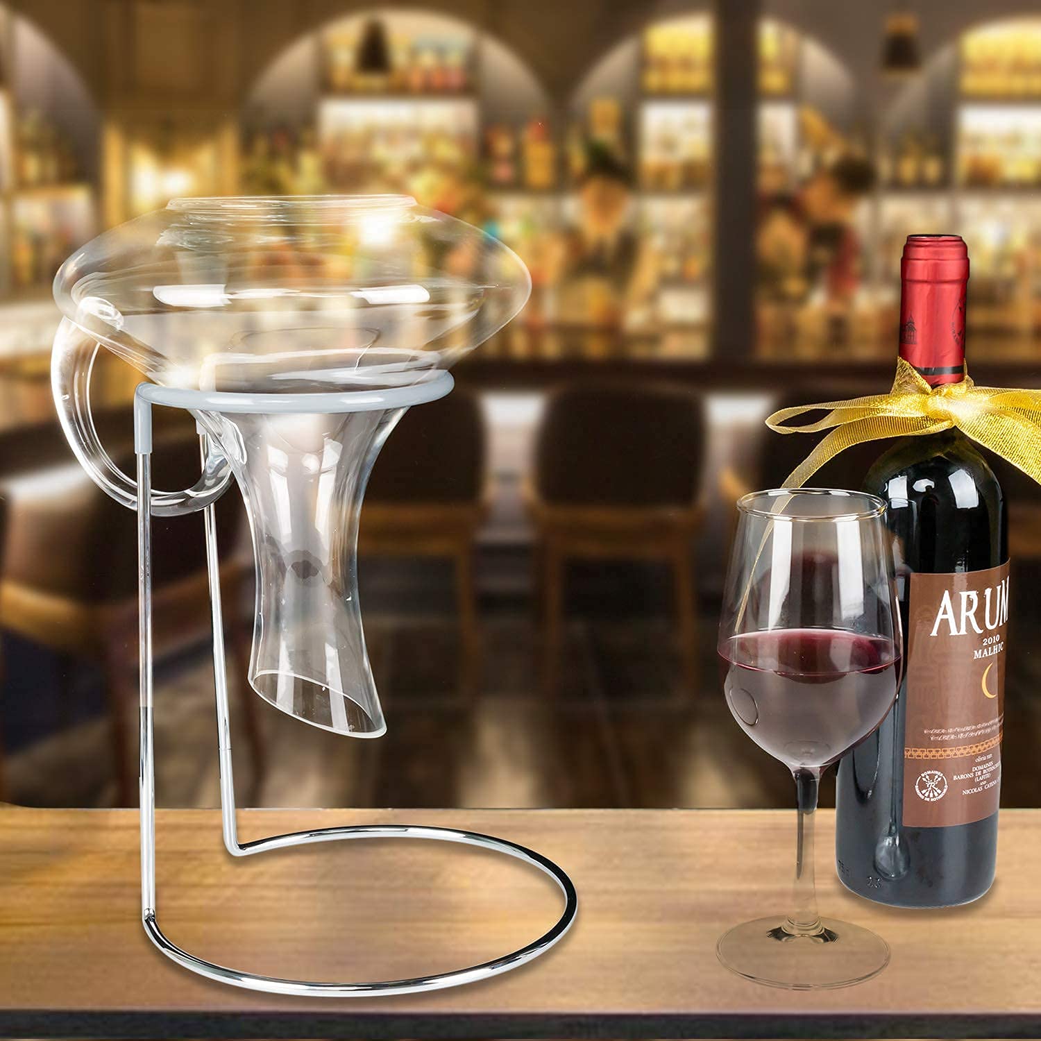 QPIX DIGITAL gift-ready wine stand enhances kitchen or dining room