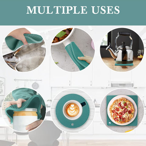 QPIX DIGITAL non-slip silicone trivet stays secure while handling hot pots