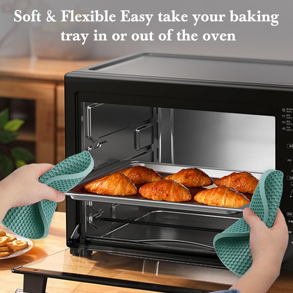 QPIX DIGITAL silicone trivet mats provide heat protection on the kitchen counter