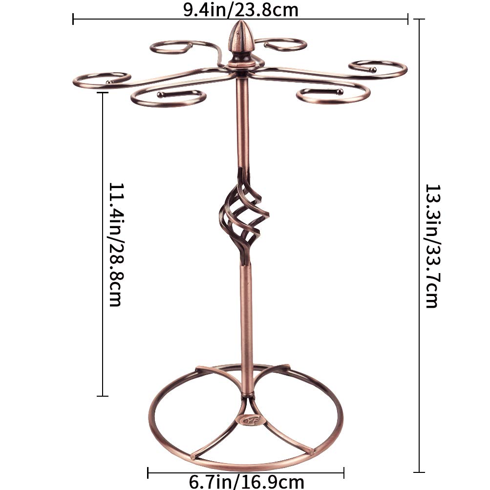 QPIX DIGITAL Bronze round-base wine rack provides stable surface support