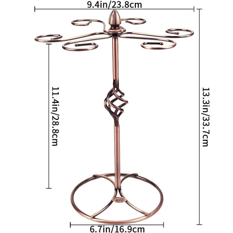 QPIX DIGITAL Bronze round-base wine rack provides stable surface support