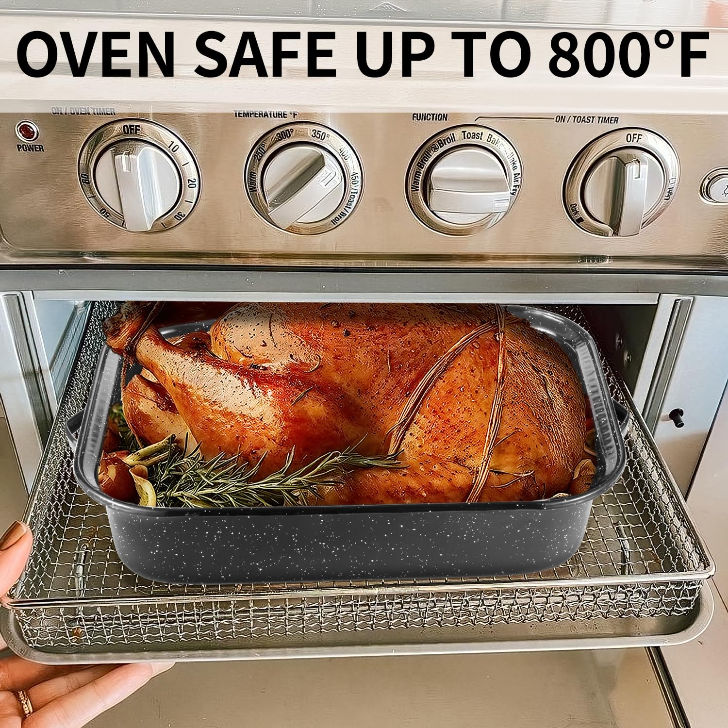 QPMR V-shaped Rack Design promotes even cooking and juice drainage