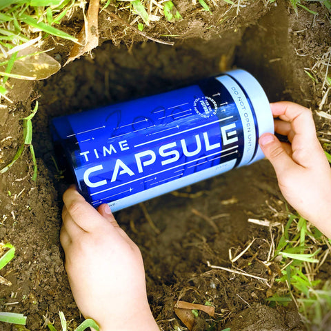 QPS time capsule backyard burial setup demonstrating easy installation for memories.