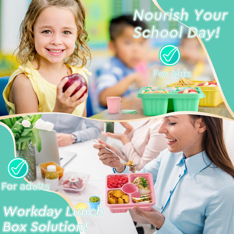 QQKO pastel lunch set fits backpacks for convenient, on-the-go meals.