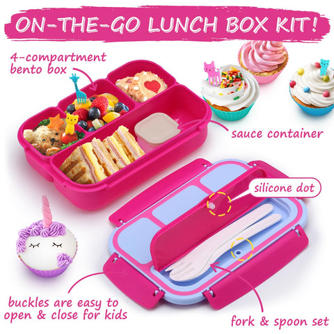 QQKO Bento Box bottom-up opening and four secure buckles for easy access