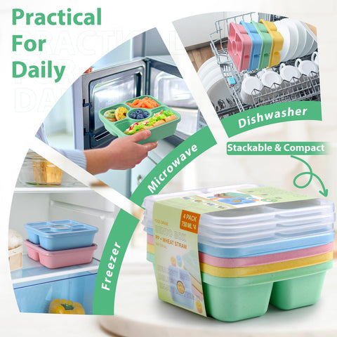 QQKO Bento Box microwave safe and dishwasher friendly for convenience