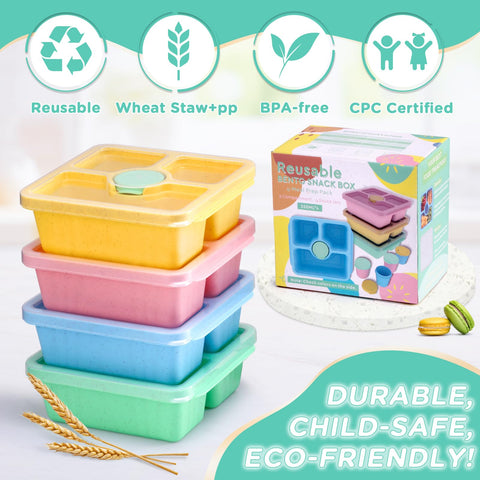 QQKO BPA-free wheat straw PP lunch box highlights safe, planet-friendly materials.
