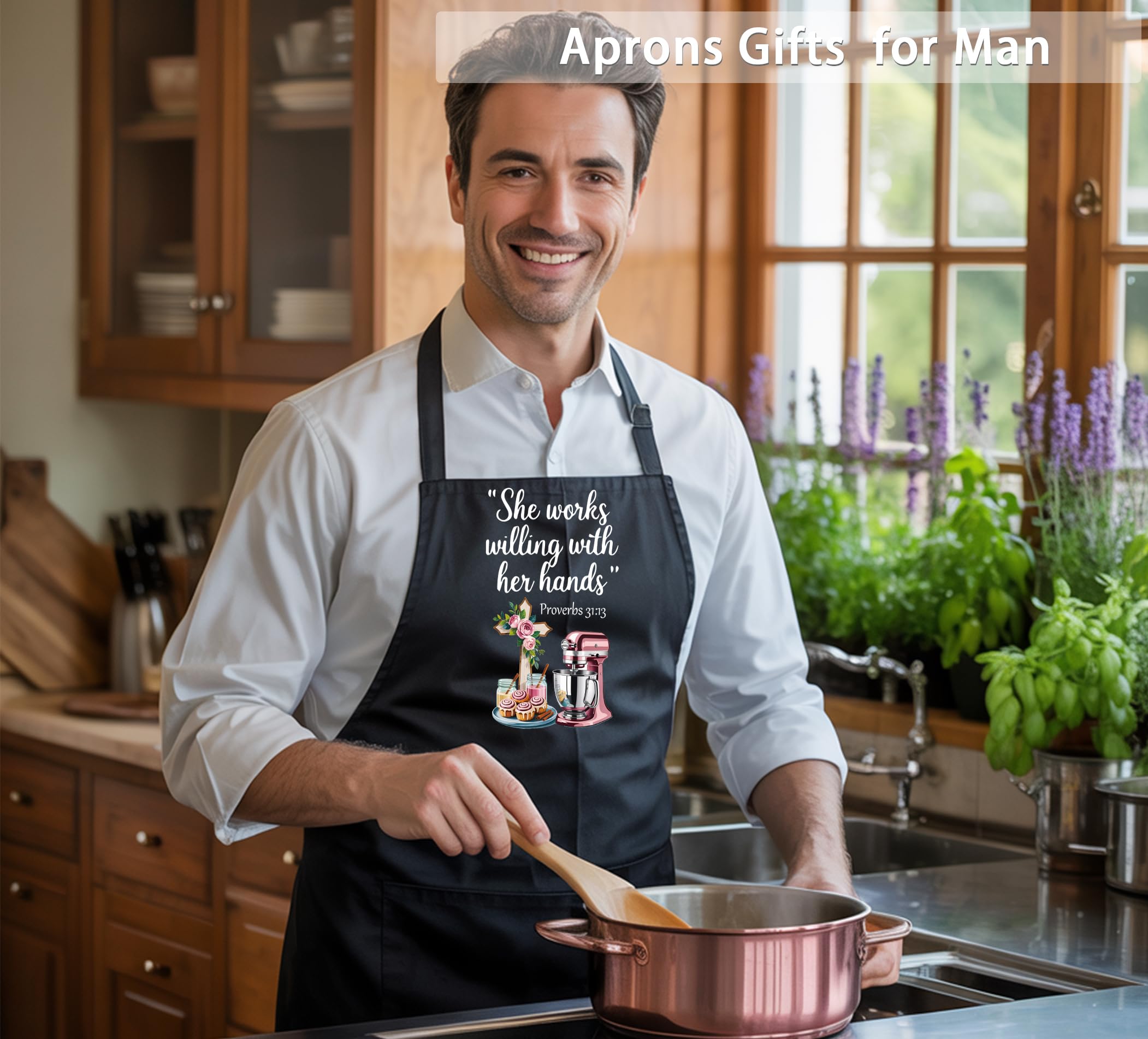 QSLEUNG Christian apron perfect for grilling and barbecue sessions