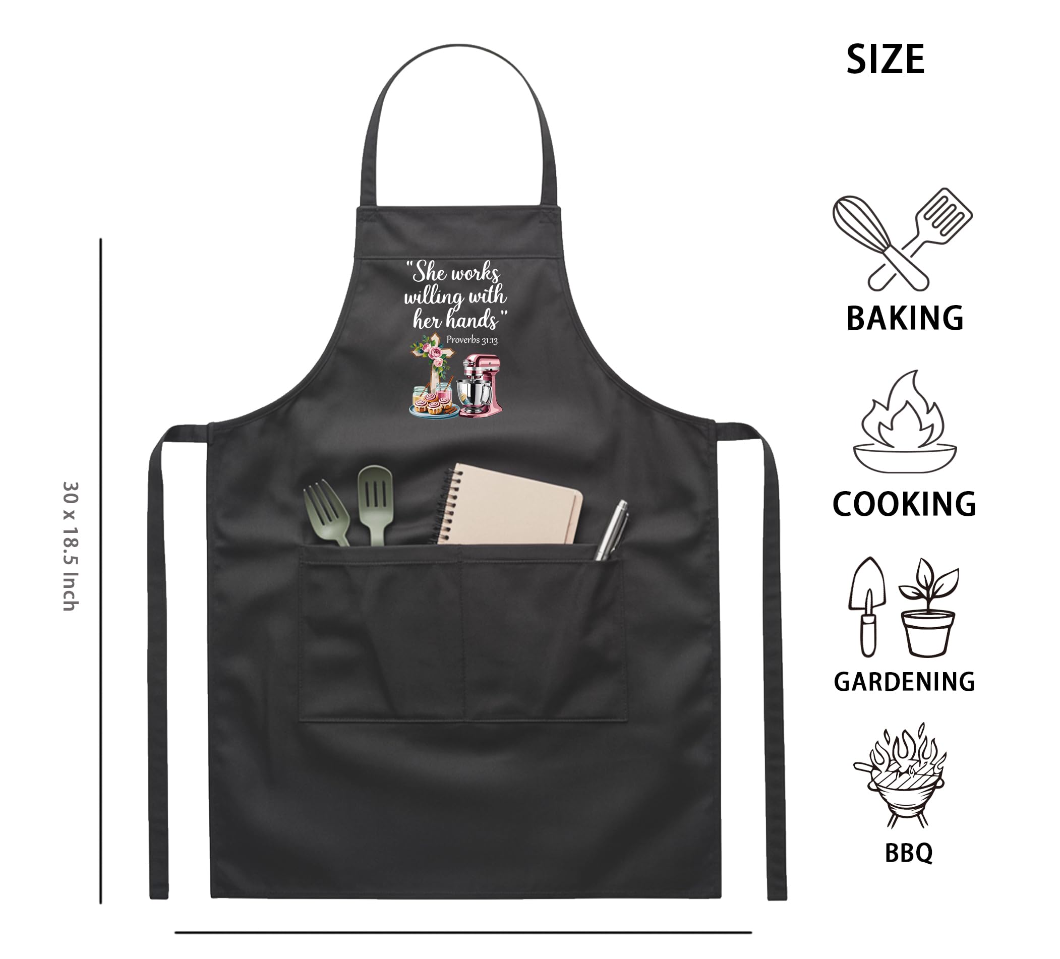QSLEUNG Christian apron is machine-washable for easy cleanup