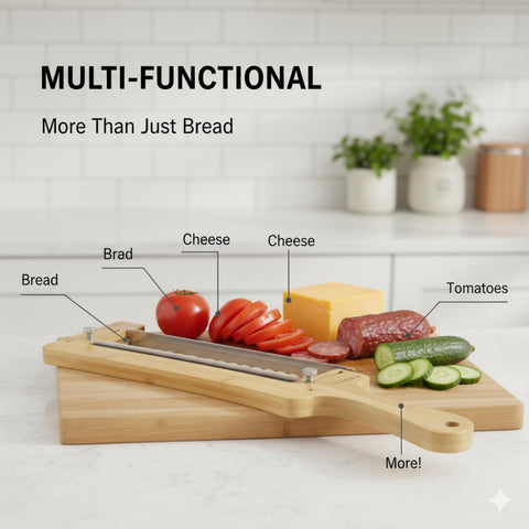Qtaikong bread knife in hand, ideal for daily kitchen use.