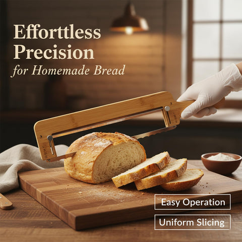 Qtaikong thickness guide demonstrated for customizable thick-cut loaves.