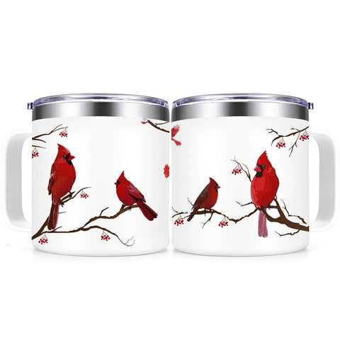 Qtencas Cardinal Gifts cardinal red illustration side; eye catching for outdoor coffee moments.