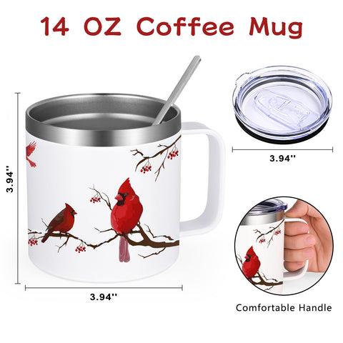 Qtencas Cardinal Gifts stylish mug; easy to enjoy tea or coffee daily.