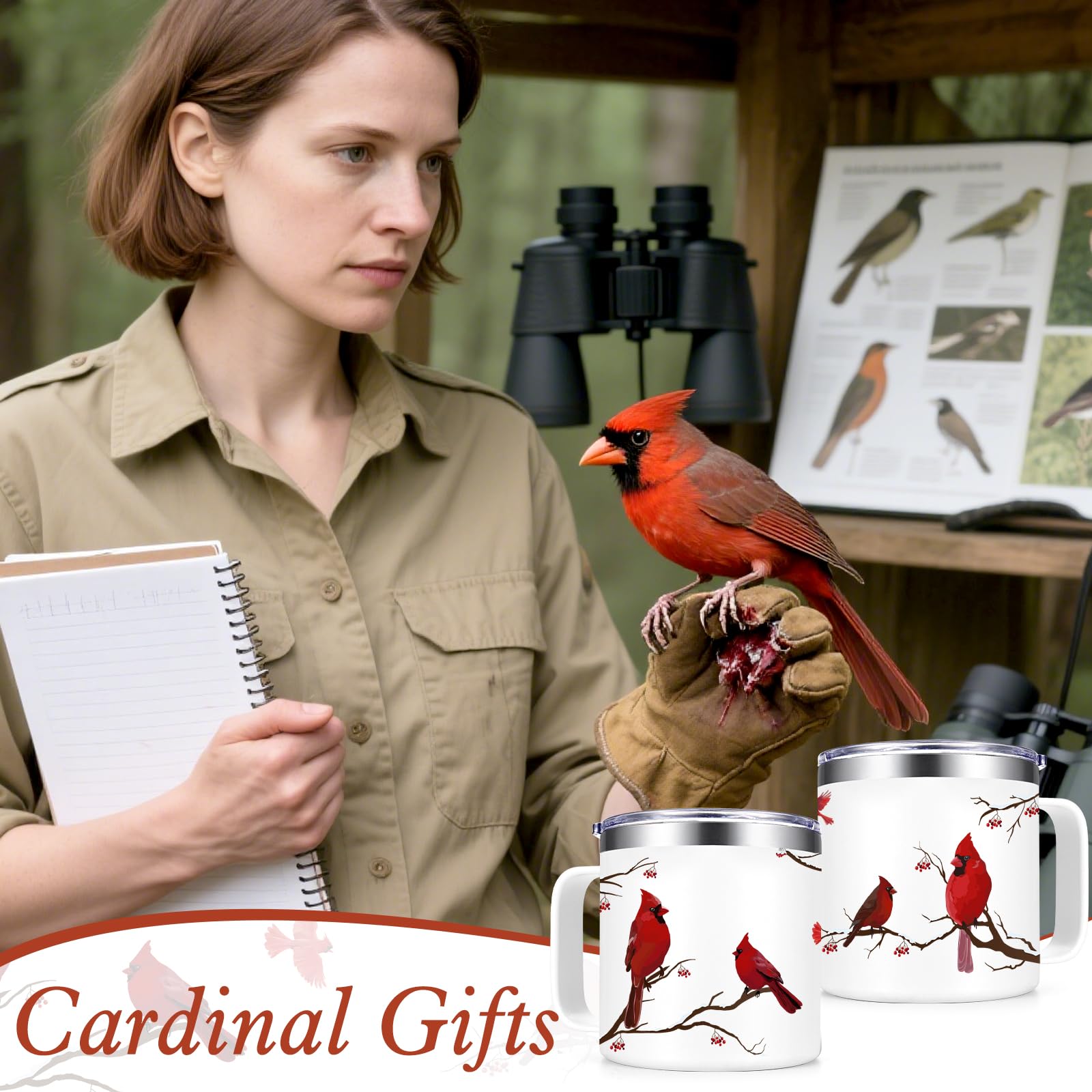 Qtencas Cardinal Gifts insulated mug stainless inner; keeps drinks at temperature.
