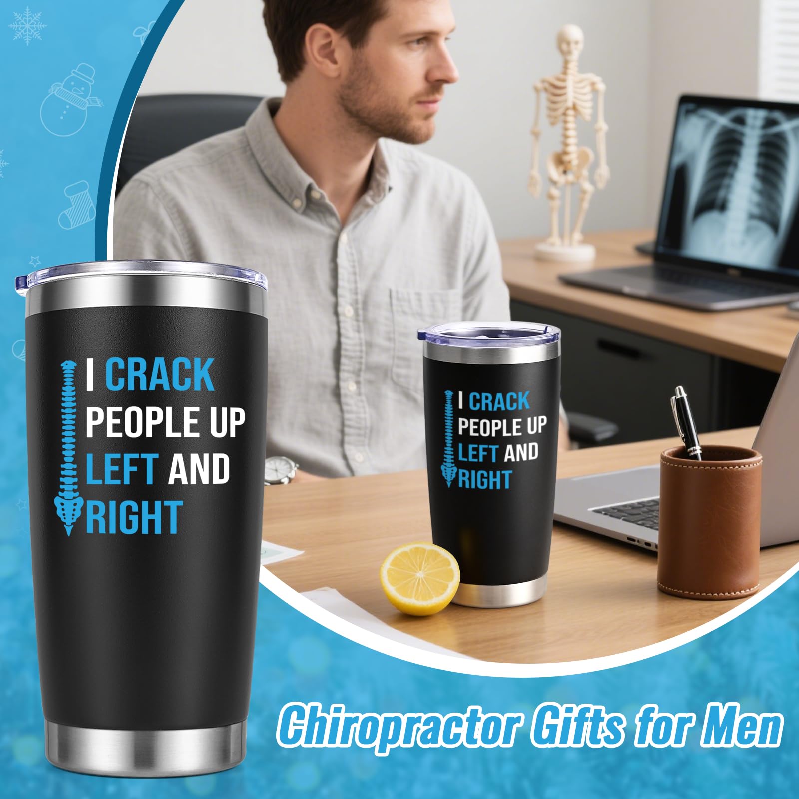 Qtencas insulated tumbler back view preserves temperature and reduces condensation
