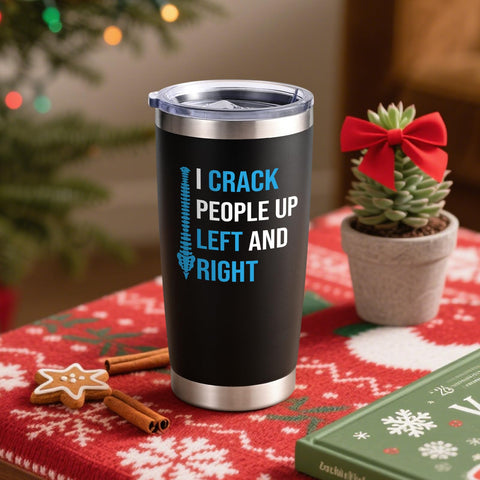 Qtencas chiropractor gift tumbler in hand for office use during long days