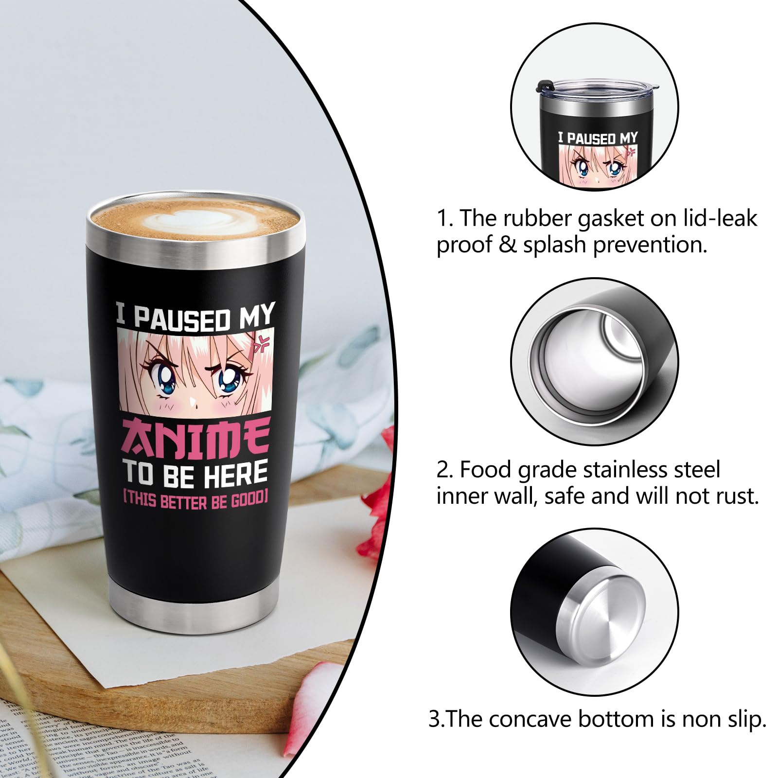 Qtencas gift-ready anime tumbler for birthdays or holidays.